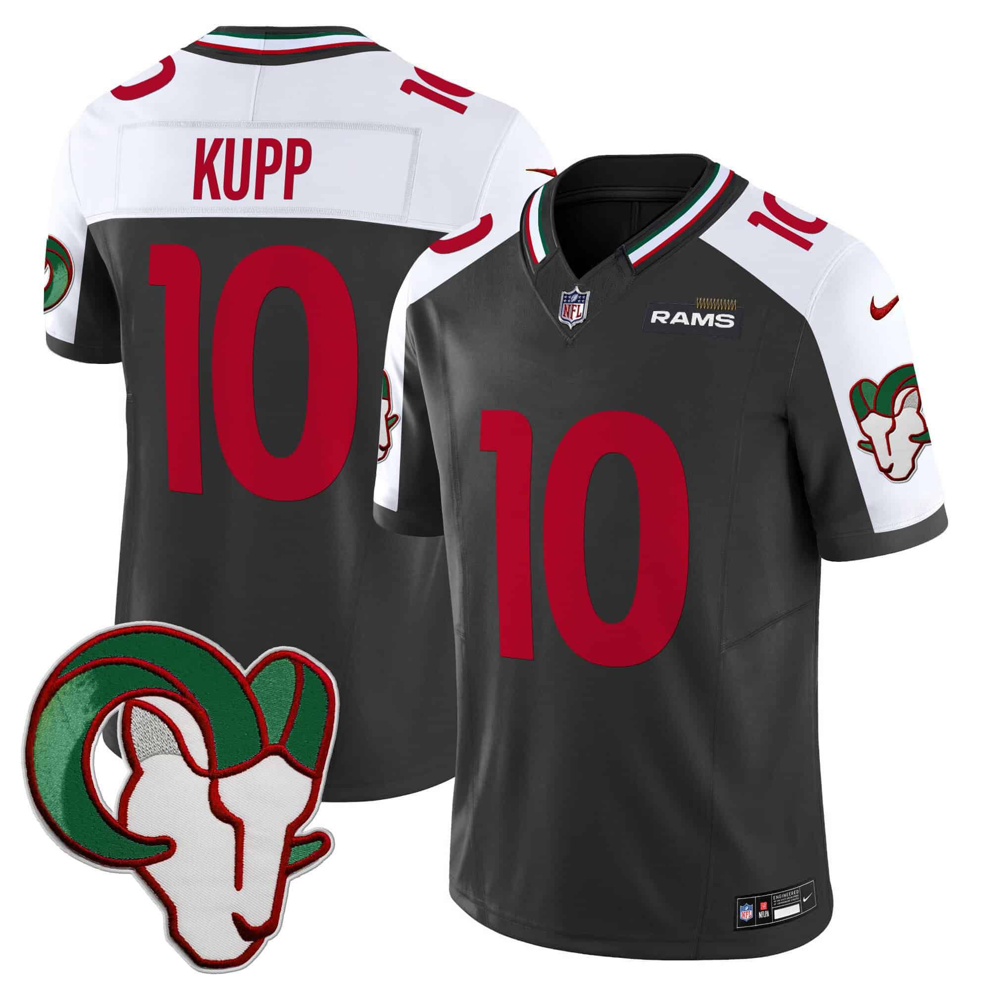Men Los Angeles Rams #10 Kupp Black 2024 Nike Mexico Vapor Limited NFL Jersey style 1